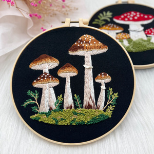 Mushroom DIY Embroidery <strong>Stitches</strong> <strong>Cross</strong> <strong>Stitch</strong> Kits with Flower Stamped <strong>Patterns</strong> Embroidery Kit <strong>for</strong> Beginners Adults - Product Image 2