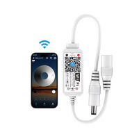 Contrôleur de variateur de lumière LED monochrome DC 12-24V avec WiFi et Bluetooth, interrupteur de minuterie intelligent via application, télécommandable