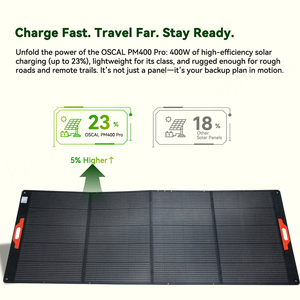 PM400 Pro Solar 400W พลังงานแสงอาทิตย์แบบพกพา จัดส่งฟรี EU US สำหรับตั้งแคมป์กลางแจ้ง รับประกัน 5 ปี สำหรับสถานีพลังงาน OSCAL ทุกประเภท - Product Image 3