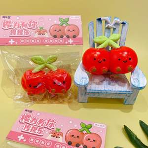 Wholesale Cherry Shaped Squishy <b>Ball</b> Toy for Anxiety Relief Creative Gift for Kids & Adults-TPR Material <b>Squeeze</b> Toy - Product Image 3