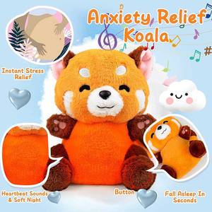 Bebé lindo oso suave juguetes educación temprana respiración oso Koala música sueño relajante juguete de peluche con latido del corazón - Product Image 4
