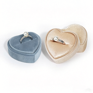 Wholesale Custom Logo Heart Shaped Velvet Jewellery <b>Boxes</b> Wholesale Premium Jewelry Packaging For Necklaces Rings And Elegant - Product Image 4