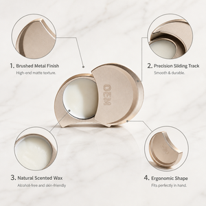 Parfum solide portable HKH avec couvercle coulissant en métal pour les voyages, le sac à main, le bureau et l'usage quotidien – Baume parfumé compact, marque privée - Product Image 3