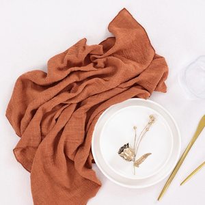 Edge-Trimmed Bamboo - Textured Cotton <strong>Napkins</strong>, Linen Fabric Home and <strong>Wedding</strong> Banquet Popular Delicate Table Decorations - Product Image 4