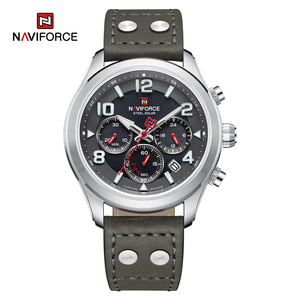 Reloj de Pulsera NAVIFORCE 1006 de Acero Inoxidable para Hombre, Cronógrafo <span class=keywords><strong>Solar</strong></span>, Reloj de Piloto Vintage, Fabricante en China - Product Image 3