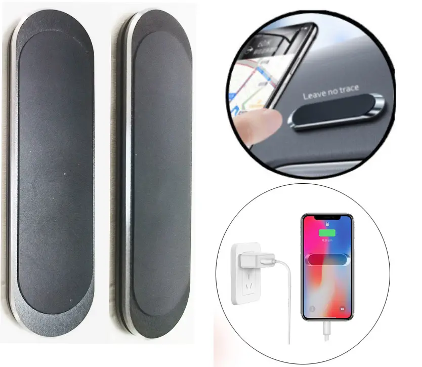 2022 New Trendy Magnetic Car Phone Holder Mini Strip Aluminum Alloy GPS Car Mount Dashboard Mobile Phone Holder Accessories