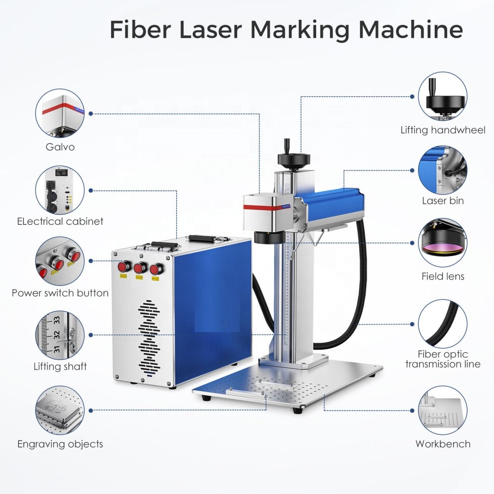 fiber laser marking machine engraving machine jpt mopa 100w uv co2 jpt m7 30w 50w 60w dynamic color