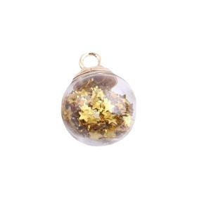 Bolas de cristal transparentes y coloridas con lentejuelas de estrella para la fabricación de pendientes, cuentas sueltas redondas - Product Image 5