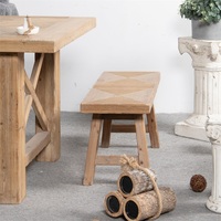Ensemble de table à manger en bois de style rustique farmhouse, 3 pièces, antique, écologique, durable, meubles pour la maison, pour hôtels, restaurants
