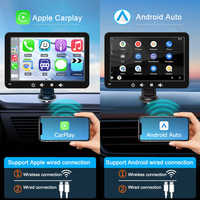 Écran tactile universel portable sans fil CarPlay Android Auto 7'' pour voiture, lecteur multimédia portable avec navigation Bluetooth et FM