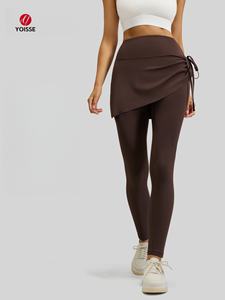 Nouvelle jupe-short de yoga plissée à cordon de serrage pour femme 2025 - Effet deux pièces, amincissante, sans lignes embarrassantes, pantalon de sport athlétique - Product Image 1