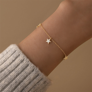 Nueva Pulsera de Plata S925 con Múltiples Colgantes de Estrella, Simple y Clásica para Mujer - Product Image 5