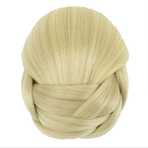Perruques synthétiques droites pour femmes en fibre haute température avec extensions de cheveux en <span class=keywords><strong>chignon</strong></span> à bouton-pression - Product Image 2