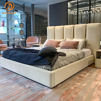Plate-forme de couchage simple, turquie, lit blanc, meubles en velours, cadre en bois, lit king size simple pour une personne