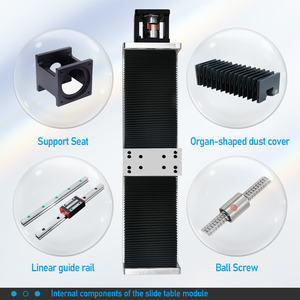 ฝาครอบกันฝุ่นสำหรับโต๊ะเลื่อน HLTNC รุ่น HL15100 โมดูลแท่นเลื่อนรางคู่พร้อมชุดขายึดมอเตอร์ 57 มม. - Product Image 4