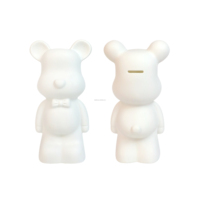 Artecho Bricolage Sculpture Figurine Blanche pour Peinture d'Art Fluide, Surface Givrée Ours Fluide Embryonnaire Blanc Bearbrick