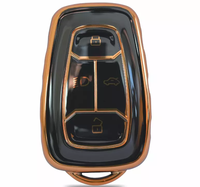 Échantillon gratuit pour Mahindra, tata, suzuki, hyundai, kia, bordure dorée, TPU noir, étui de clé de voiture, couverture de clé pour TATA