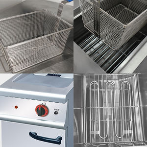 Friteuse électrique verticale commerciale à cylindre simple/double avec armoire, friteuse à poser au sol pour poulet frit et frites - Product Image 4