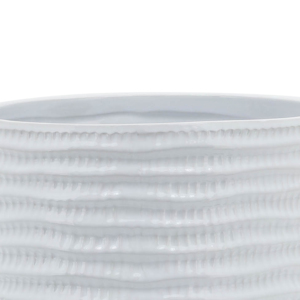 Vaso in ceramica con supporto in legno, design testurizzato per casa, giardino, patio, fioriera moderna - Product Image 6