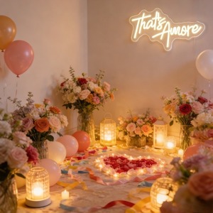 Neonawall Insegna al Neon LED Dimmerabile Personalizzata 'That's Amore' USB IP65 per Ristoranti Italiani e Spazi per Coppie - Product Image 3