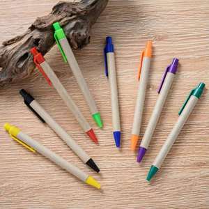 Stylo bille en papier écologique Kraft promotionnel, personnalisable avec logo pour marché aux puces - Product Image 2