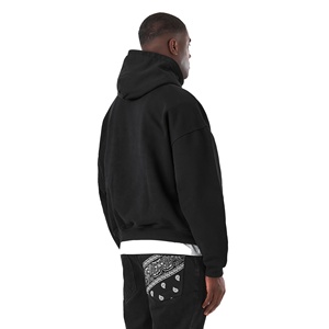 Sweat à capuche 500gsm de haute qualité pour hommes polaire française lourde à l'intérieur ODM approvisionnement bouffée impression en gros - Product Image 3