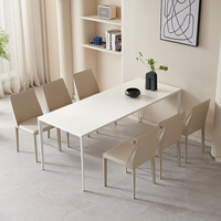 Ensemble de table à manger extensible de luxe italienne à 6 chaises, en marbre et métal, pour 8 personnes, 14 places, noir, meubles pour la maison et l'hôtel