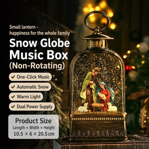 Boîte à <span class=keywords><strong>musique</strong></span> en verre cristal Angel avec lumière LED, eau scintillante rotative, design église, cadeau de Noël, personnalisable OEM - Product Image 4