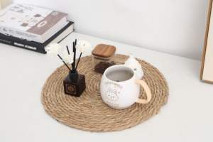 Vendita diretta dalla fabbrica di piatti per caricabatterie tonde Boho in tessuto per matrimonio in Rattan resistente al calore - Product Image 3