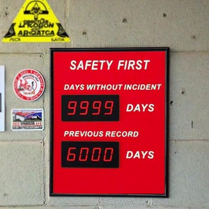 사고 통계 LED 보드 기록 마그네틱 365 일 사고 추적 안전 교차 알림 표시 - Product Image 3