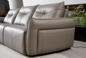 Sofá Reclinable de Cuero Genuino de Grano Superior, Ajustable Eléctricamente, de 3 Plazas, para Sala de Estar Moderna, Modelo SD962-1 - Product Image 2