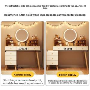 Table de toilette murale en acier inoxydable de style moderne et luxueux, avec <span class=keywords><strong>armoire</strong></span> intégrée et éclairage, pour salon - Product Image 2