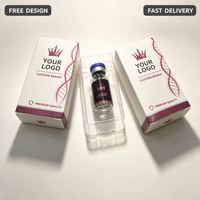 Boîte en papier personnalisée avec ou sans fenêtre pour l'emballage de kits de peptides en flacon, logo OEM personnalisé, vente en gros