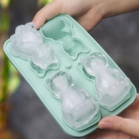Moule à glaçons en silicone de qualité alimentaire à 4 cavités, moule à glaçons en silicone en forme de chat pour whisky et boissons