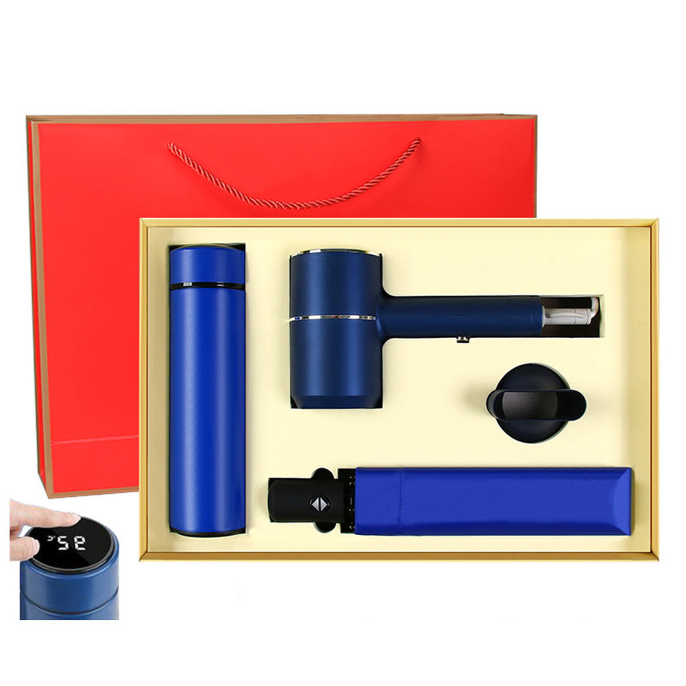 Blue-Hair dryer+umbrella+water bottle