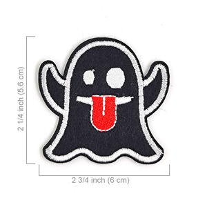 Patch de broderie Halloween Black Ghost Chenille pour Street Fashion DIY - Product Image 4