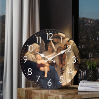 Jam Dinding Analog Quartz MDF Custom dengan Gambar Pribadi, Foto Kustom, Bertenaga Baterai, Dekorasi Ruang Tamu, Still Life