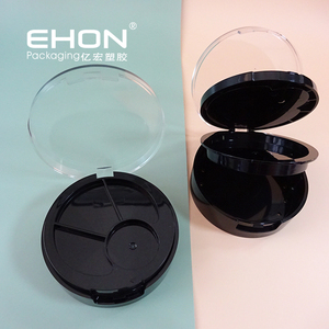 Estuche cosmético redondo de 3 capas, vacío, con tapa transparente, de plástico, para polvos compactos, polvos para sombra de ojos y rubor. - Product Image 4