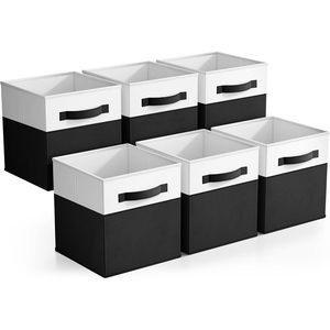 Sorbus 6-Pack cubetti portaoggetti in tessuto da 11 pollici pieghevoli pieghevoli contenitori Organizer per ripiani armadio organizzazione casa