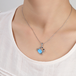 Graceful Gold Vermeil <strong>Jewelry</strong> 925 Sterling <strong>Silver</strong> <strong>Crab</strong> Opal Pendant - Precision-Set Opal Body, Intricate <strong>Silver</strong> Claw Craft - Product Image 2