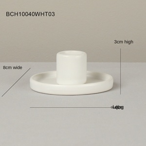 Wholesale European Simple <strong>Black</strong> and White Ceramic <strong>Candlestick</strong> <strong>Holder</strong> for Home Decoration Ornament in Stock - Product Image 6