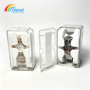 Ourui Acrylic Rectangle <b>Watch</b> Box With Snap Closure Protective Plastic Inner <b>Case</b> For <b>Watch</b> Storage - Product Image 4