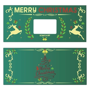 Biglietto Gratta e Vinci <span class=keywords><strong>Natalizio</strong></span> con Sorpresa Regalo Verde Biglietto Regalo Buon Natale Gratta e Vinci con Busta - Product Image 3