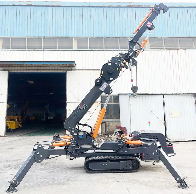 Diesel and electric spider crawler crane mini remote controller crane spider 3 ton spider crane with fly jib