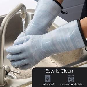 Gants longs de cuisine en silicone, résistants à la chaleur et au froid, pour la cuisson, le barbecue, la protection ESD industrielle, haute température, Nomex Pro, pour four - Product Image 4
