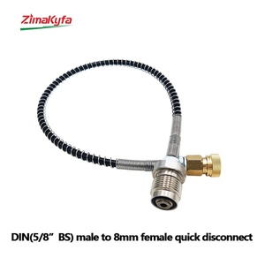 อะแดปเตอร์ชาร์จ Zimakyfa DCDMT DIN300bar G5/8 พร้อมสายรีโมทแรงดันสูงเสริมแรง HPA ยาว 50 ซม. และหัวต่อแบบปลดเร็วขนาด 8 มม. - Product Image 3