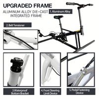 Vélo aquatique ponton plat monoplace avec cadre en aluminium et tapis flottant avant, rapide pour le lac, portable, de Chine Lumark