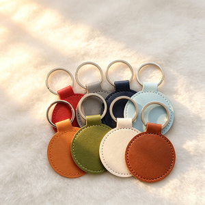 Custom Pattern PU Leather Keychain With Cosmetic Mirror Floral Leather <b>Key</b> Pendant Metal Clasp Bag Decorative Accessories - Product Image 6