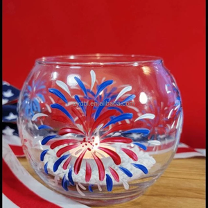 Porte-bougie décoratif polyvalent <span class=keywords><strong>en</strong></span> <span class=keywords><strong>verre</strong></span>, <span class=keywords><strong>verre</strong></span> sans plomb et peinture sans danger pour les aliments, parfait pour les bougies chauffe-plat et les accents décoratifs de la maison - Product Image 2