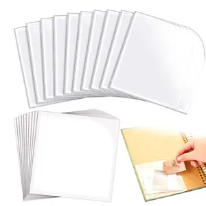 투명 PVC 자체 접착 직사각형 비닐 라벨 명함 포켓 스티커 노트북 플래너 라벨 홀더 포켓